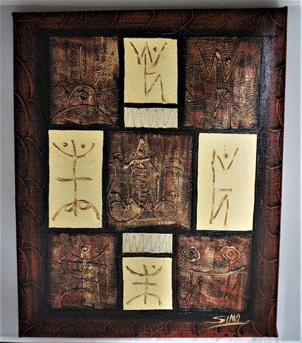 Abstract tribal mixed media - mixed,