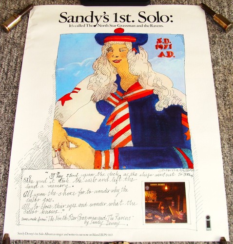 Sandy denny rare promo poster - rare,