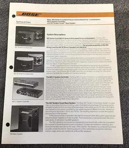 Bose 802 series 802w - bose,