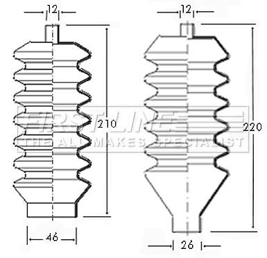 Steering bellow kit fits - steering,