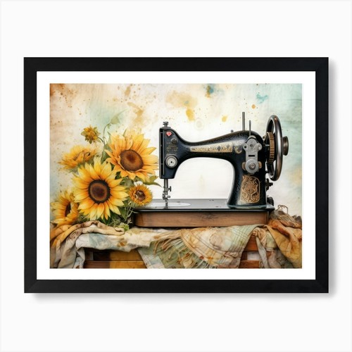 Vintage black sewing - , machine