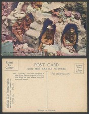 WW1 Daily Mail Old Postcard TOMMY at Home in GERMAN DUG-OUTS, Soldiers, Censored