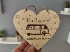 Personalised Camper van decor motorhome gift Wall Art Hanging Heart plaque