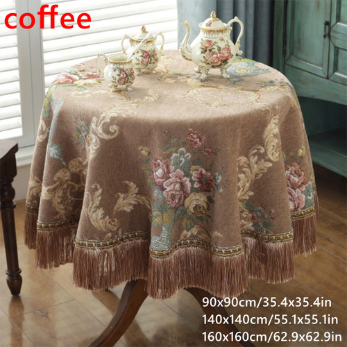 Chenille jacquard flower table - chenille,