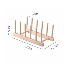 Plate Cup Rack Pot Lid Holder Wood Drying Storage Stand Kitchen Organizer