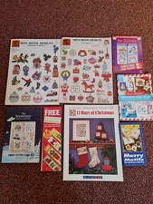 Bundle Of 8 Christmas Cross Stitch Chart Leaflets/booklets.