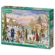 Brand New Sealed Falcon De Luxe Festive Village 1000 Pce Christmas Jigsaw Puzzle