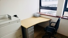 Corner Shaped Desk With Under Desk 3 Drawer Filing Cabinet (+ Filing Cabinet)