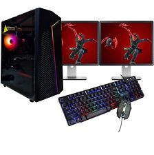 Gaming PC Dual Screen 19" Bundle intel Core i5 16GB 256GB SSD 1TB 2GB GT710