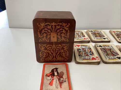 Early wooden card box - wooden,