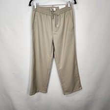 NWT Topman wide leg crop twill pants in ecru Size 30x32