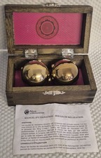 Vintage Nature & Dècouvertes Baoding Balls In Wooden Gift Box