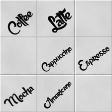Coffee words wall tile - words,