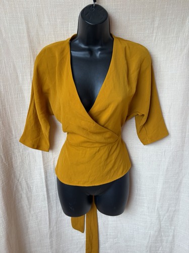 Mustard wrap style top - style, size