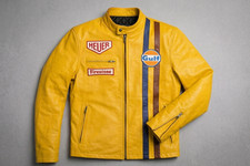 Gulf yellow biker jacket heuer - yellow,