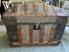 Antique Dome Top Steamer Trunk