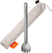 Tito Titanium Long Handle Spork and Spoon Eco-Friendly Ultralight Portabale Flat