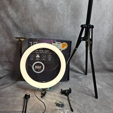 12" LED Ring Light Tripod Stand Phone Holder Remote USB - Read