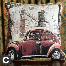 Luxury Piped Braid Tapestry Cushion Cover Vintage VW Beetle Car Woven 18" 45cm
