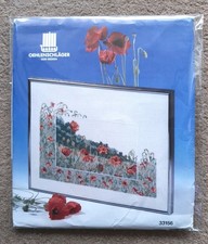 LEST WE FORGET POPPY FIELD CROSS STITCH KIT EVENWEAVE FABRIC