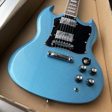SG metal blue electric guitar