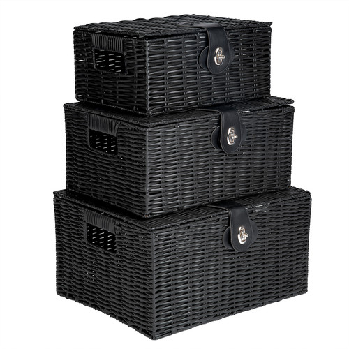Wicker storage baskets with - storage,