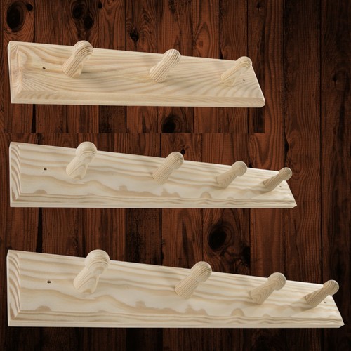 Wooden coat rack hooks holder - rack,