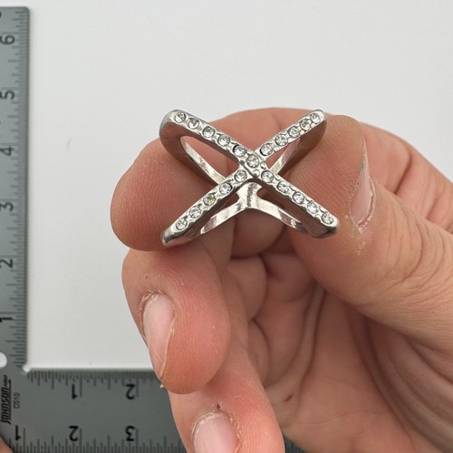 Vintage silver tone clear - silver,