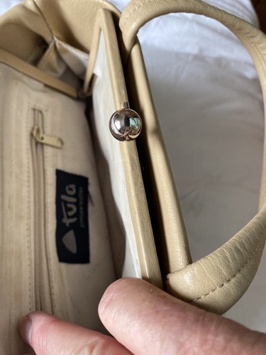 Tula leather nude handbag with