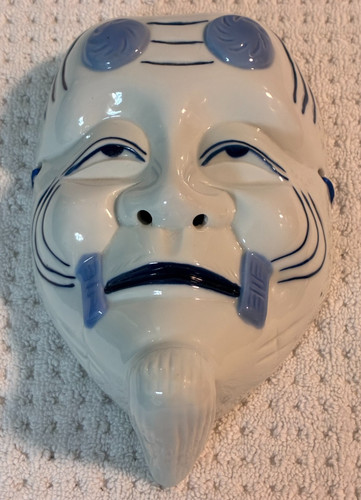 Ceramic asian mask - mask, wall