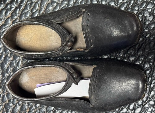 Children black leather - children's,