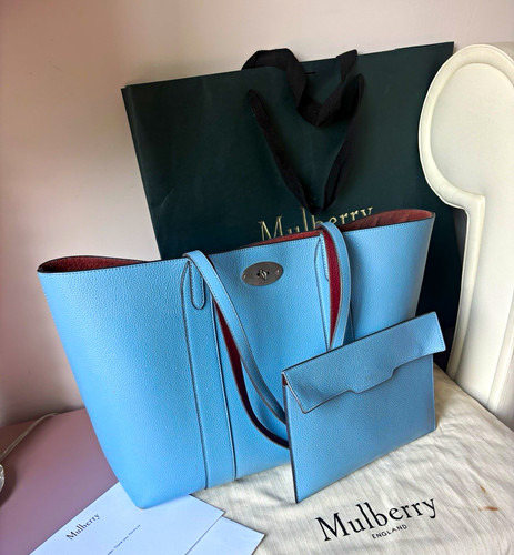 Mulberry blue leather - mulberry, large