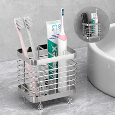 Stainless Steel Toothbrush Holder – Electric Toothbrush & Razor Stand Silver