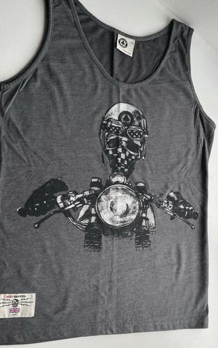 Red torpedo tank top grey - top,