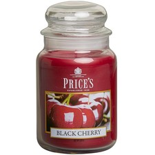 Price's Candles Large Glass Jar Black Cherry 150 Hours Burn Time Prices Candles