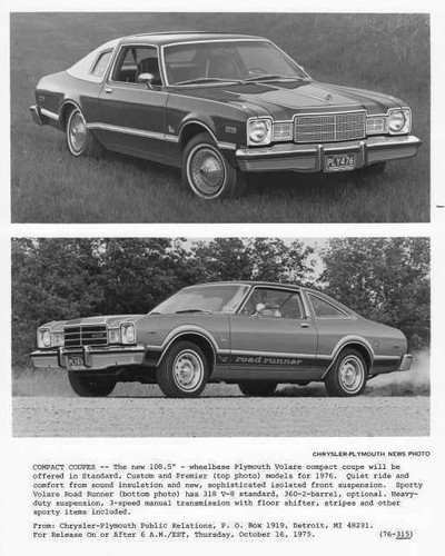 1976 plymouth volare coupe - 1976,