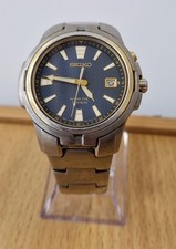 Seiko 5M62-0C10 Kinetic Watch - Titanium - 12M Warranty - Worn Condition