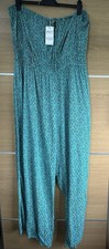 Next Size 24 Turquoise Green Jumpsuit Sleeveless Wide Leg Pockets Bnwt BE3