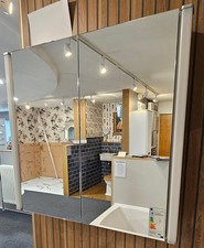 Mirrored Bathroom LED Light Up Cabinet Shaver Sockets Avant R2 Ex - Display