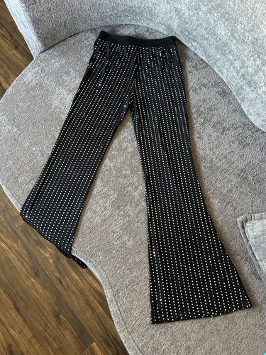 Black polka dot flare pants - dot,