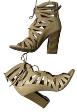 Call It Spring Cut Out  Open Toe Lace Up Casual Ankle Booties Size 5