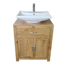Oak Bathroom Vanity Unit Solid