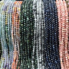 Faceted round beads - faceted, 3mm