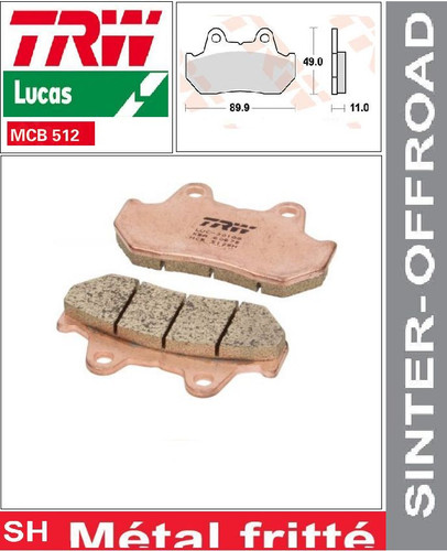 Rear brake pads trw fried - pads,
