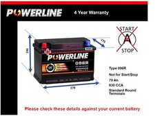Battery fits VW ROUTAN 3.6 3.8 4.0 08 to 13 096R 630A 70Ah 4Yr Warranty Quality