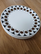 Vintage MCM John Russell Black Velvet  6 Side Plates Hostess Tableware