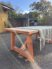 Outdoor dining table and bench