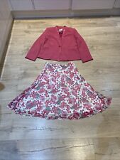 Ladies Eastex Skirt suit Set Pink Mix Size 12 BEAUTIFUL CONDITION