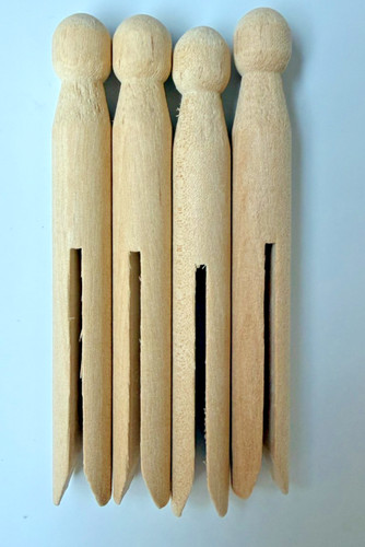 Traditional wooden dolly pegs - wooden,