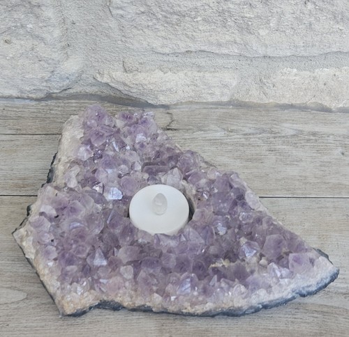 Amethyst crystal candle holder - amethyst,